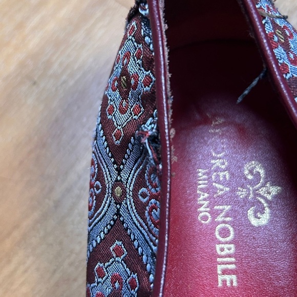 Andrea Nobile Milano Men Loafer Sz40‎ Tapestry Slip-On Made in Italy Leather main image 8